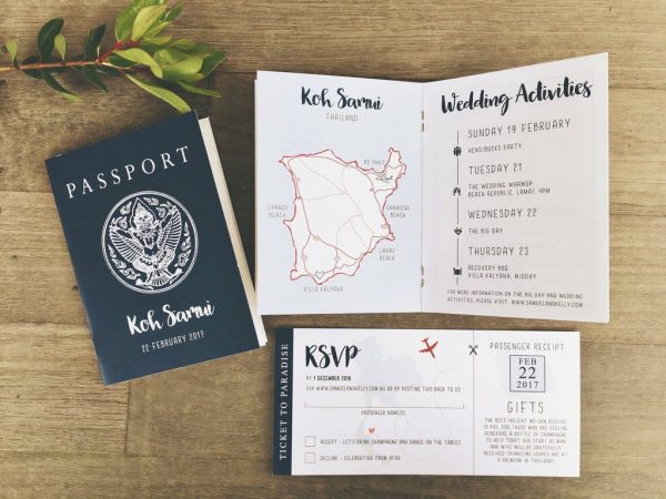 Top 20 Mẫu thiệp cưới passport ấn tượng cho cặp đôi mê du lịch